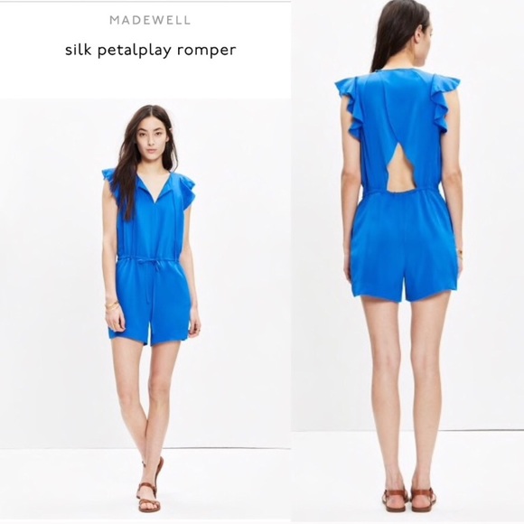 Madewell Dresses & Skirts - ❤️SALE❤️Madewell silk petalplay romper royal blue